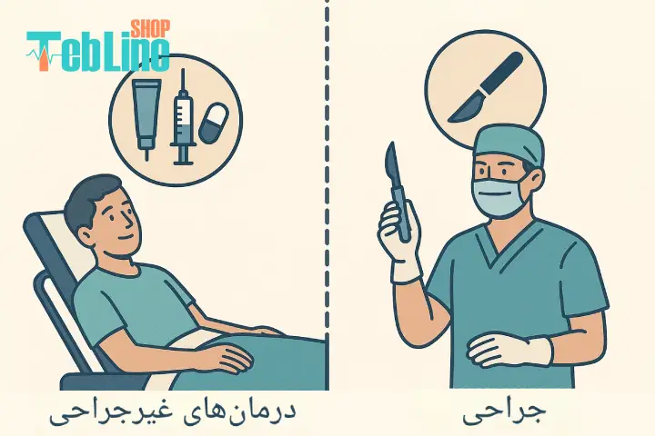تفاوت درمان جراحی و غیر جراحی دیسک کمر