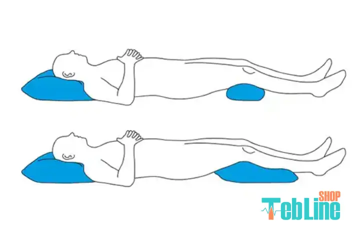 مدل صحیح خوابیدن دبرای درمان دیسک کمر